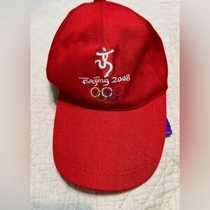 ***Donated***Beijing 2008 Olympics red adjustable ball cap